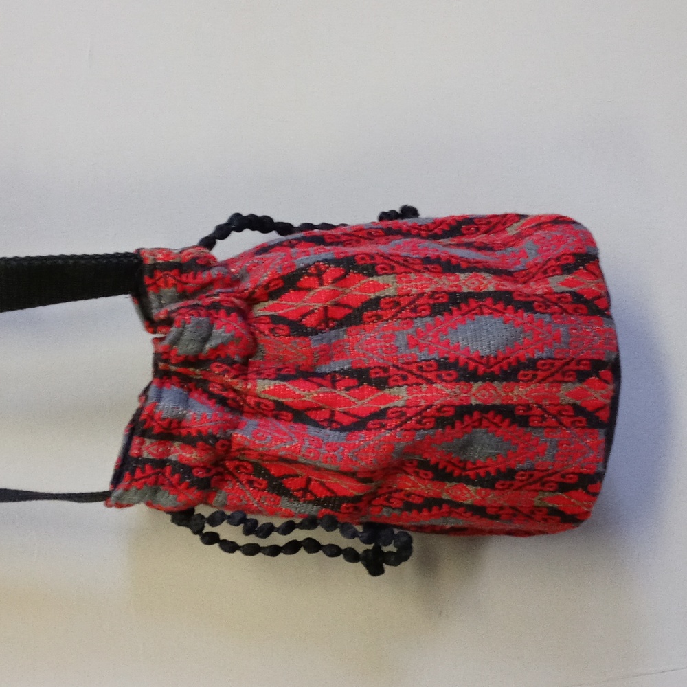 Southwest Bucket Crossbody Bag with Drawstring